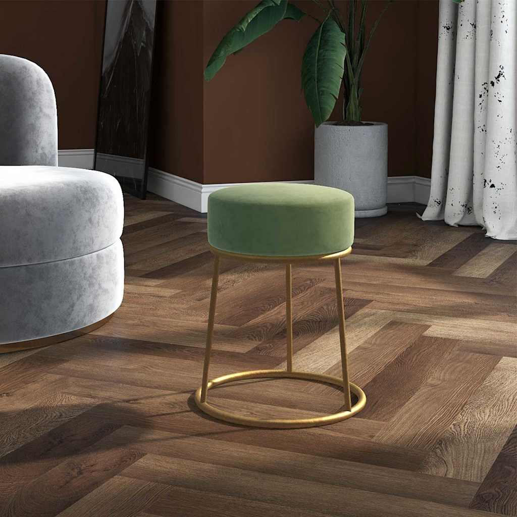 vidaXL Hocker rond fluweel groen