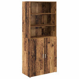 vidaXL Highboard Oud Hout 80 x 42,5 x 185 cm Bewerkt hout