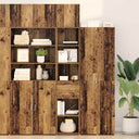 vidaXL Highboard met lade Oud Hout 40 x 42,5 x 185 cm Bewerkt hout