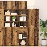 vidaXL Highboard met lade Oud Hout 40 x 42,5 x 185 cm Bewerkt hout