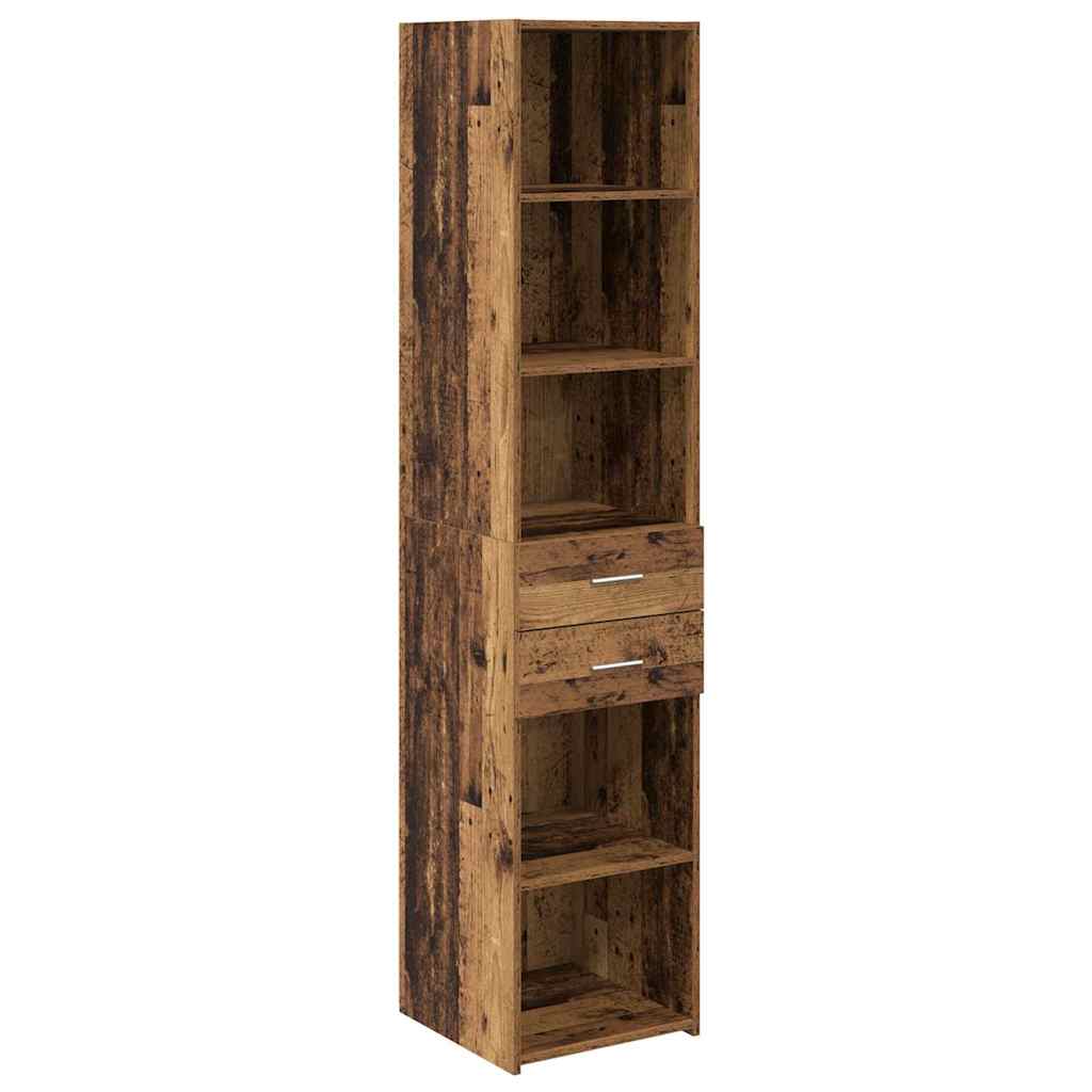 vidaXL Highboard met lade Oud Hout 40 x 42,5 x 185 cm Bewerkt hout