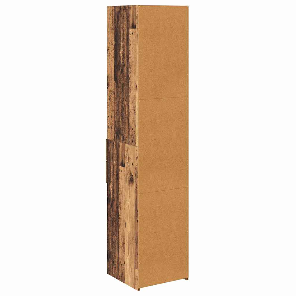 vidaXL Highboard met lade Oud Hout 40 x 42,5 x 185 cm Bewerkt hout