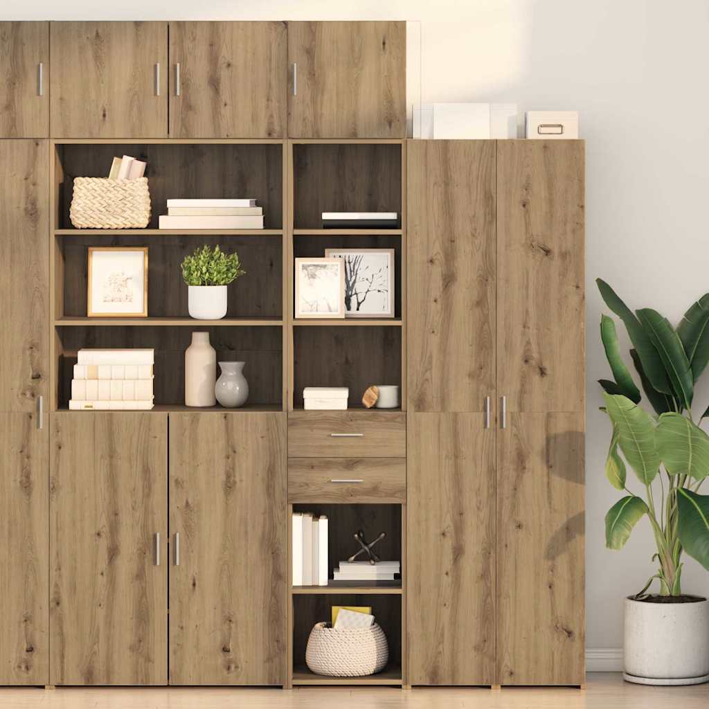 vidaXL Highboard met lade Oud Hout 40 x 42,5 x 185 cm Bewerkt hout