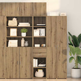 vidaXL Highboard met lade Oud Hout 40 x 42,5 x 185 cm Bewerkt hout