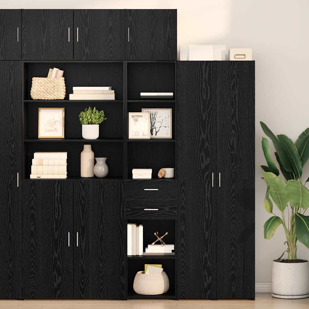 vidaXL Highboard met lade Oud Hout 40 x 42,5 x 185 cm Bewerkt hout