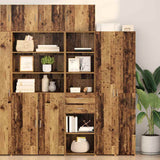 vidaXL Highboard met lade Oud Hout 45 x 42,5 x 185 cm Bewerkt hout