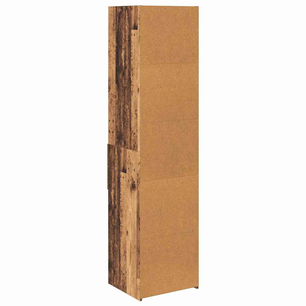 vidaXL Highboard met lade Oud Hout 45 x 42,5 x 185 cm Bewerkt hout