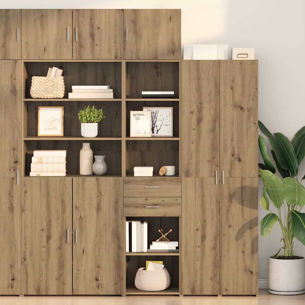 vidaXL Highboard met lade Oud Hout 45 x 42,5 x 185 cm Bewerkt hout