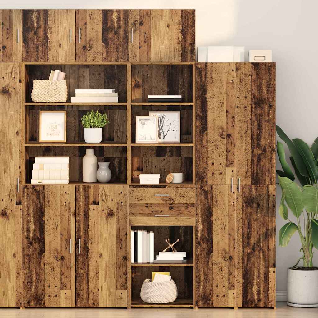 vidaXL Highboard with Drawer Old Wood 50 x 42.5 x 185 cm Engineered Wood