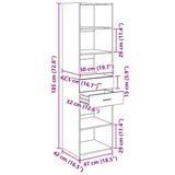 vidaXL Highboard with Drawer Old Wood 50 x 42.5 x 185 cm Engineered Wood