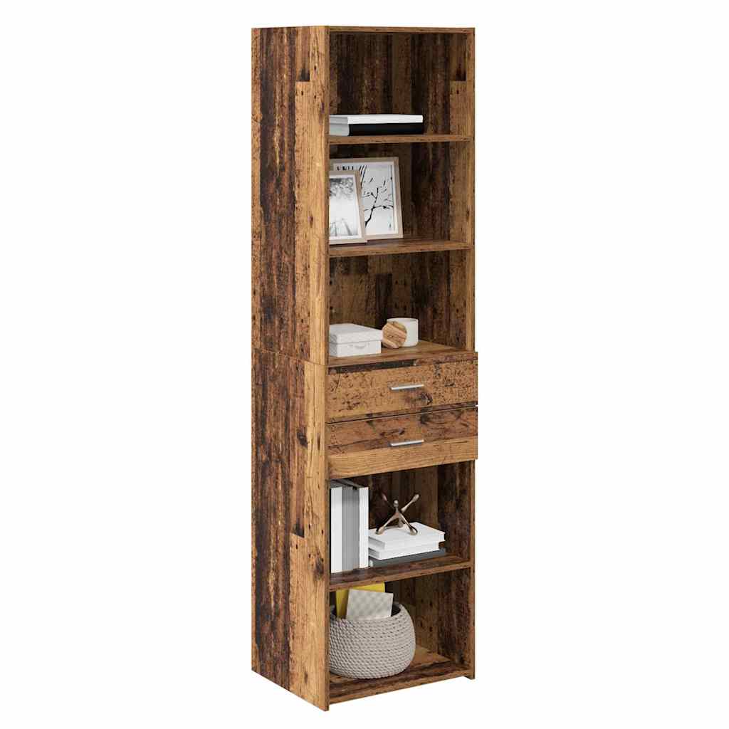 vidaXL Highboard with Drawer Old Wood 50 x 42.5 x 185 cm Engineered Wood