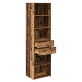vidaXL Highboard with Drawer Old Wood 50 x 42.5 x 185 cm Engineered Wood