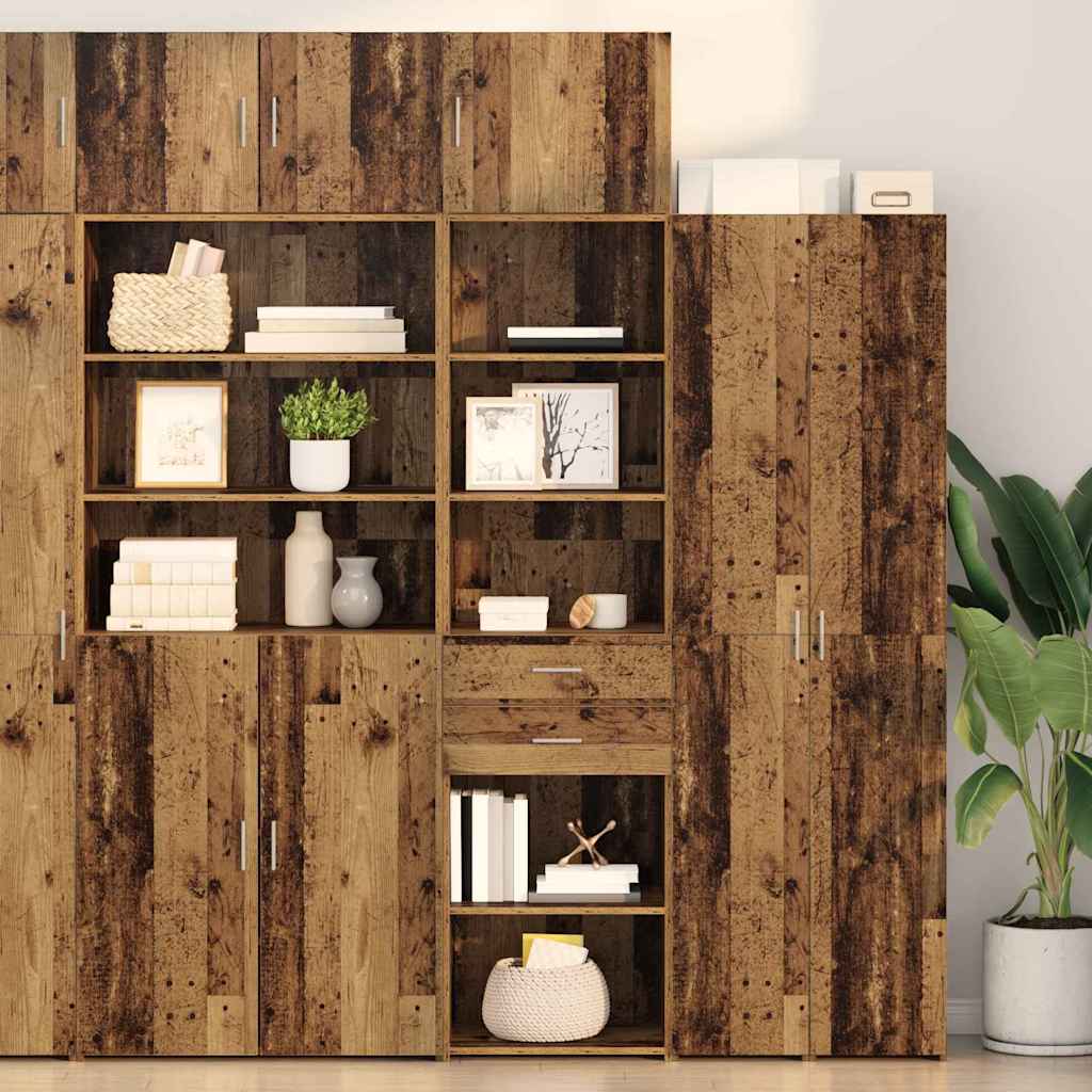 vidaXL Highboard with Drawer Old Wood 50 x 42.5 x 225 cm Engineered Wood