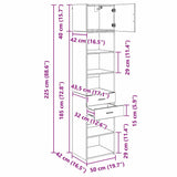vidaXL Highboard with Drawer Old Wood 50 x 42.5 x 225 cm Engineered Wood