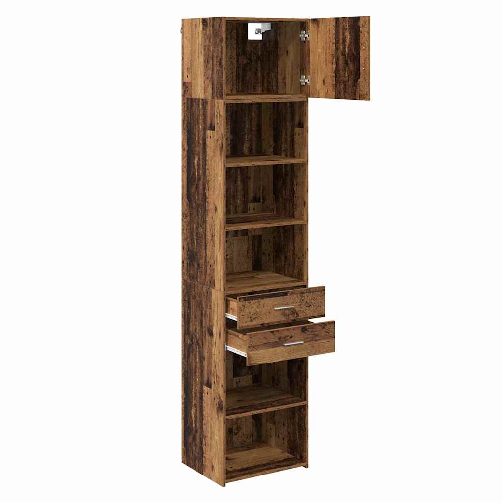 vidaXL Highboard with Drawer Old Wood 50 x 42.5 x 225 cm Engineered Wood