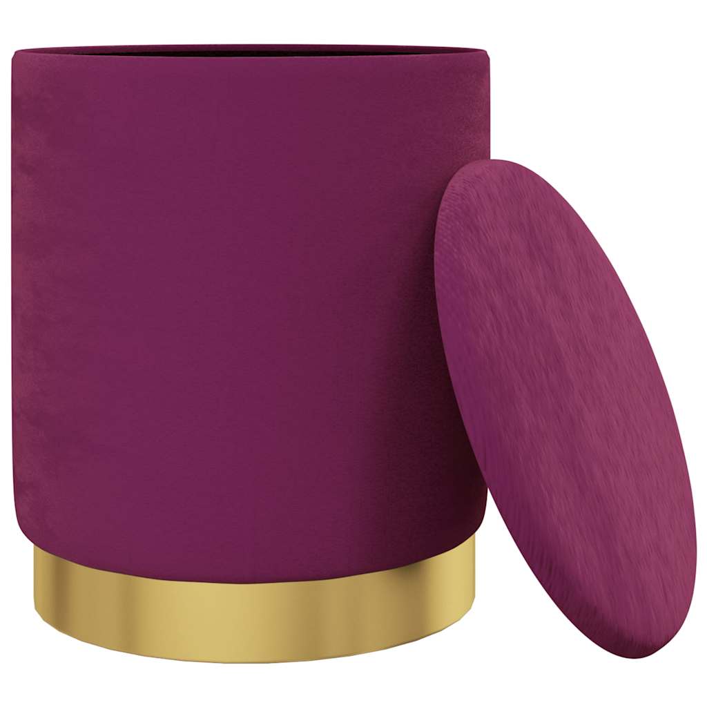 vidaXL Hocker met opbergruimte rond fluweel 31 x 37 cm groen