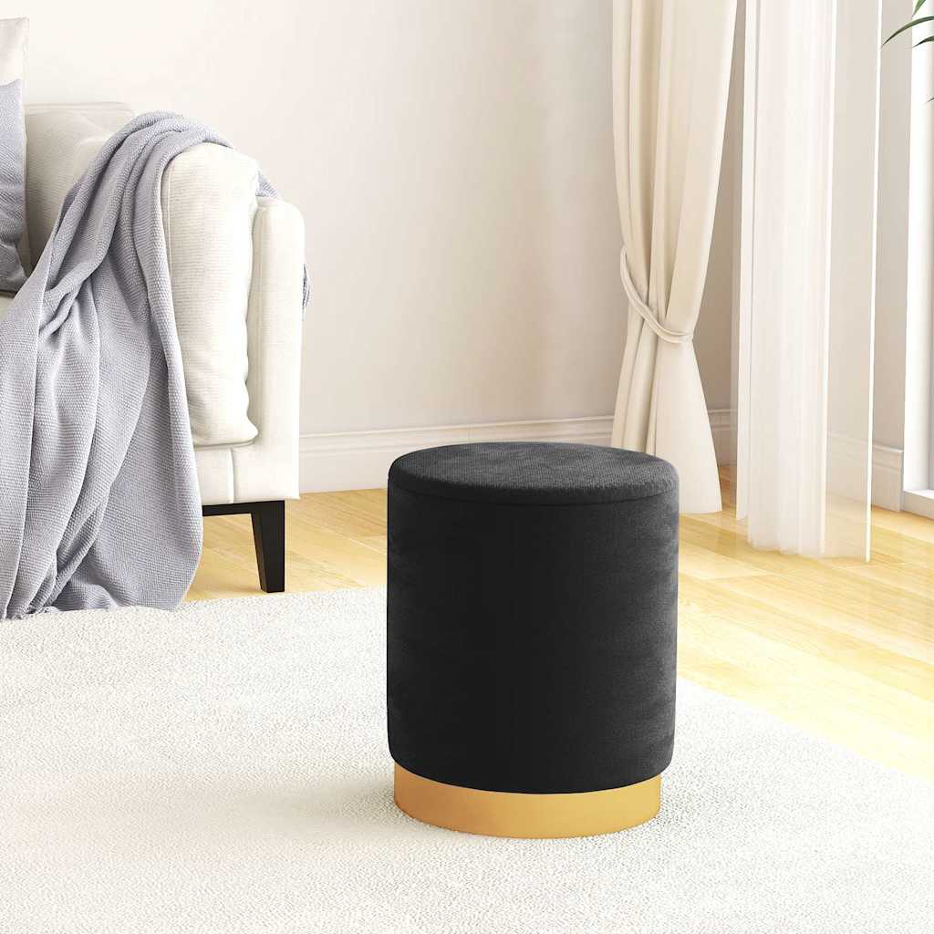 vidaXL Hocker met opbergruimte rond fluweel 31 x 37 cm groen