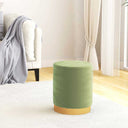 vidaXL Hocker met opbergruimte rond fluweel 31 x 37 cm groen