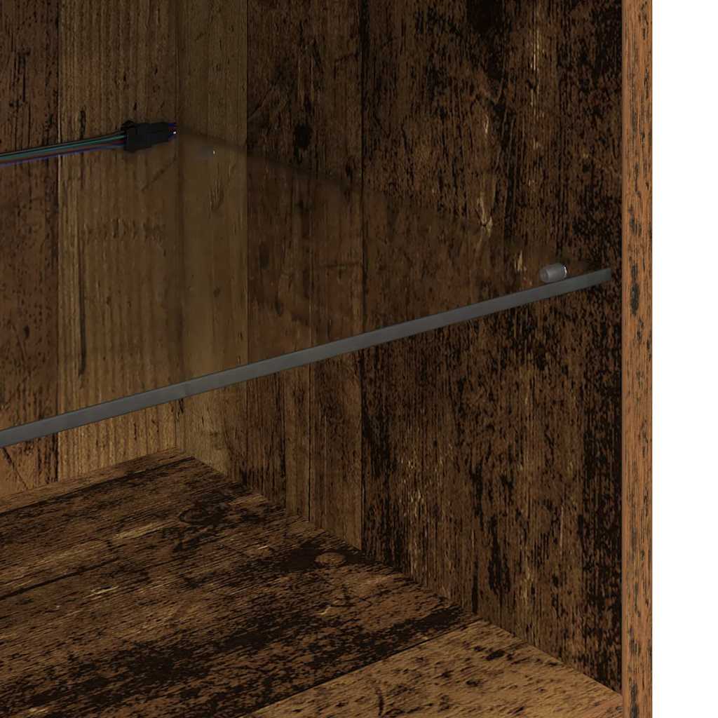 vidaXL 4-delige Tv-wandmeubelset met LED bewerkt hout grijs sonoma