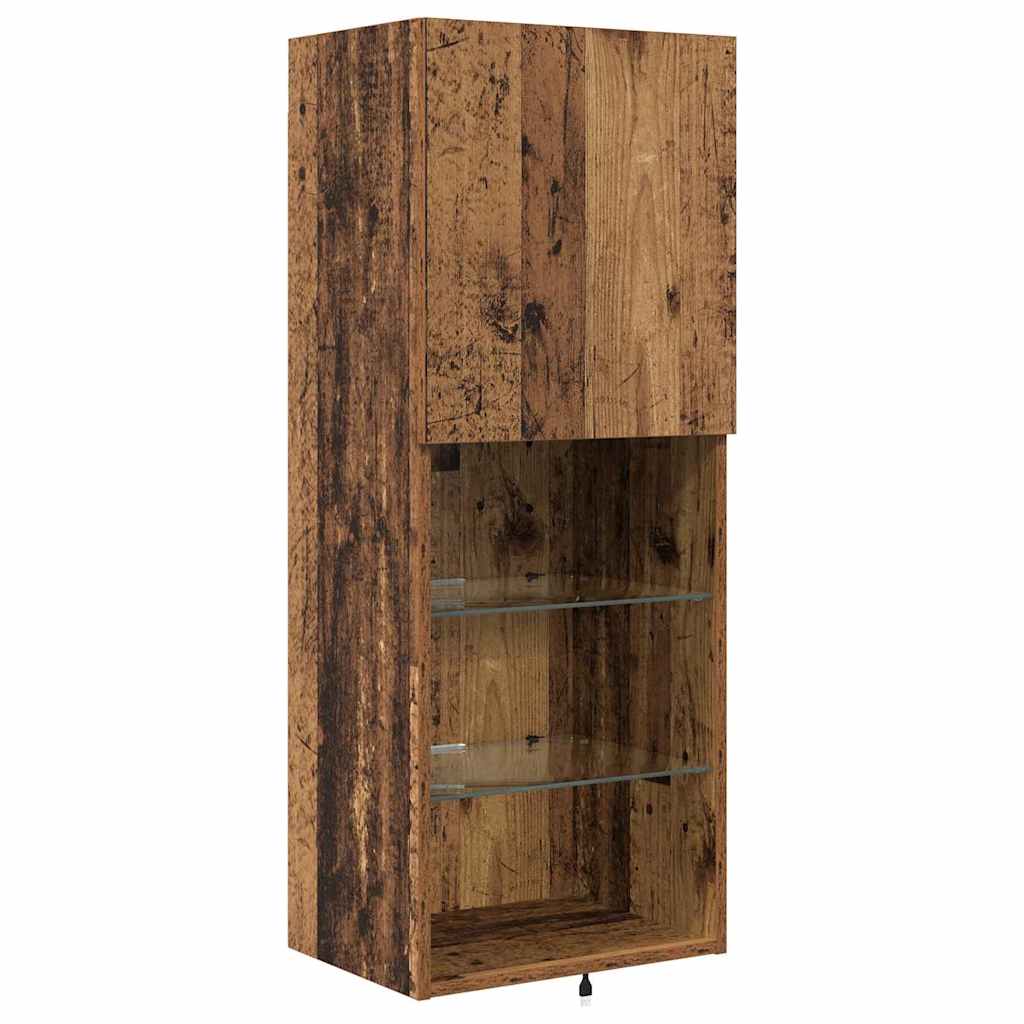 vidaXL 4-delige Tv-wandmeubelset met LED bewerkt hout grijs sonoma