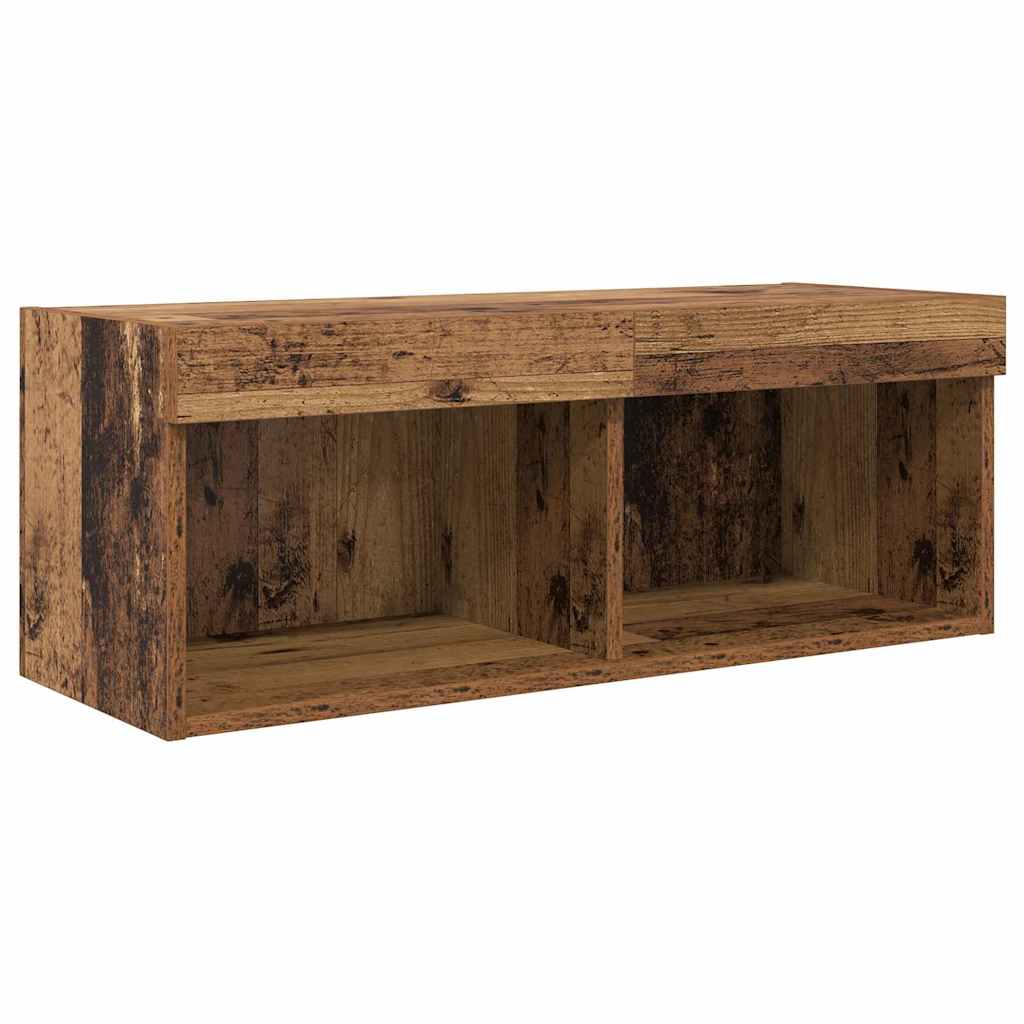 vidaXL 4-delige Tv-wandmeubelset met LED bewerkt hout grijs sonoma