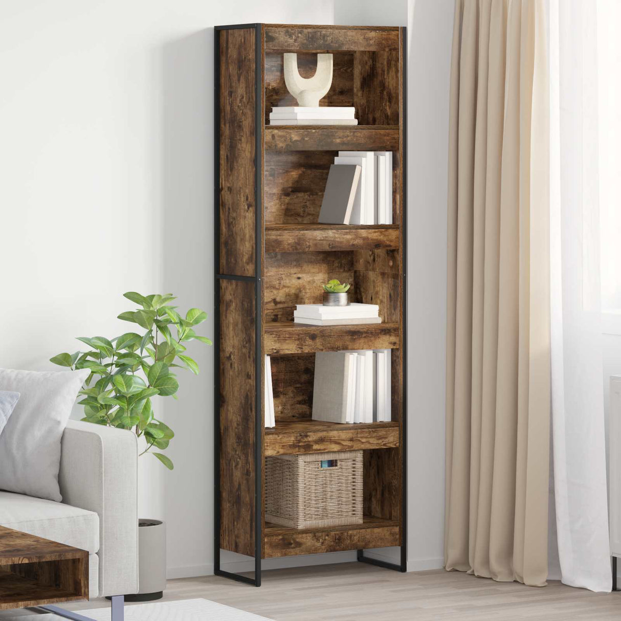 vidaXL Bookcase 2 pcs Black Oak 80 x 30 x 155 cm Engineered wood