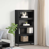 vidaXL Bookcase 2 pcs Black Oak 80 x 30 x 155 cm Engineered wood