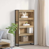vidaXL Bookcase 2 pcs Black Oak 80 x 30 x 155 cm Engineered wood