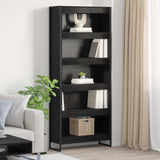 vidaXL Bookcase 2 pcs Black Oak 80 x 30 x 155 cm Engineered wood