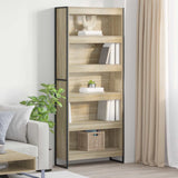 vidaXL Bookcase 2 pcs Black Oak 80 x 30 x 155 cm Engineered wood