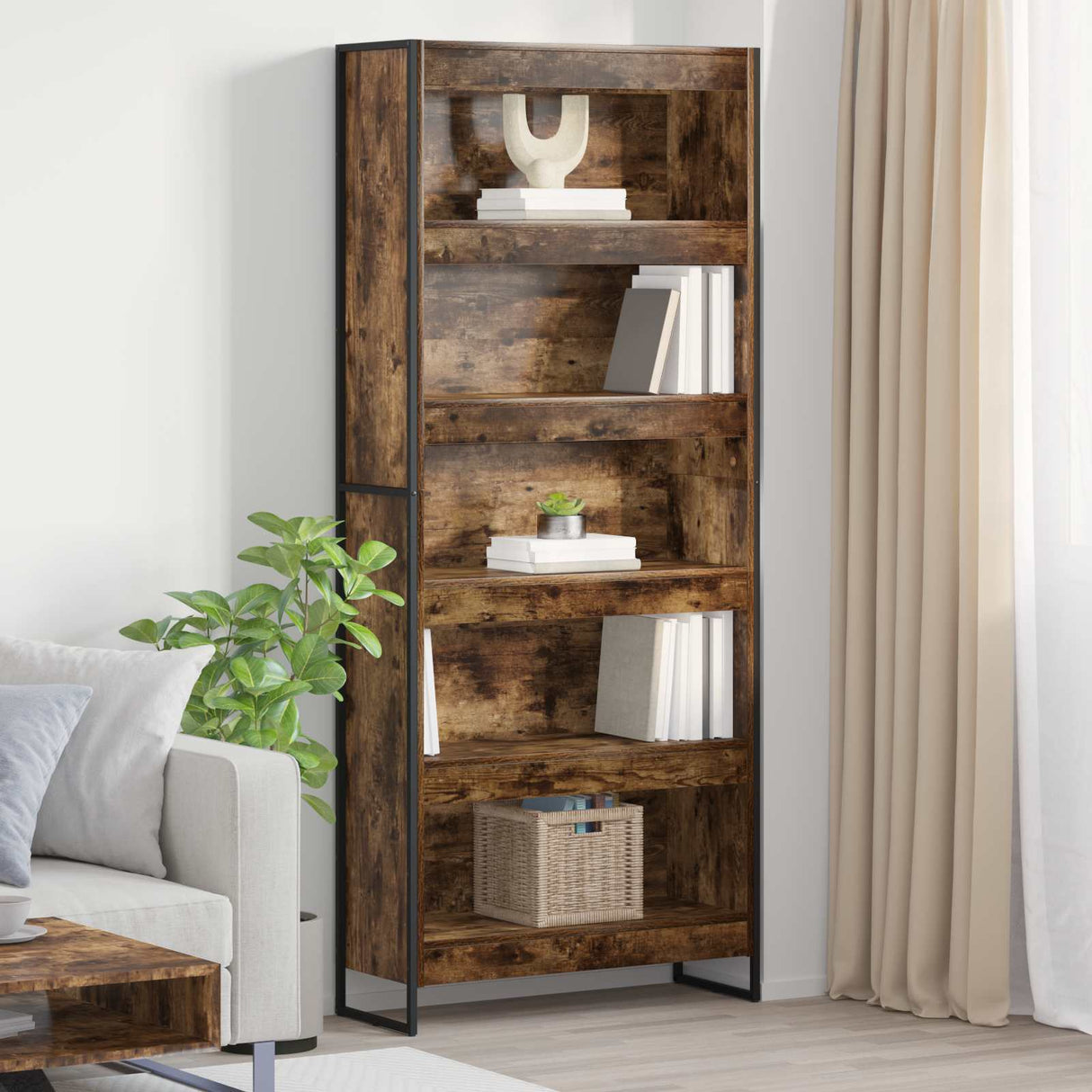 vidaXL Bookcase 2 pcs Black Oak 80 x 30 x 155 cm Engineered wood