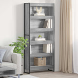 vidaXL Bookcase 2 pcs Black Oak 80 x 30 x 155 cm Engineered wood