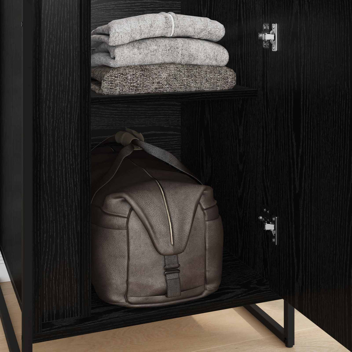 vidaXL Storage Cabinet 2 pcs Black Oak 50 x 50 x 200 cm Engineered wood