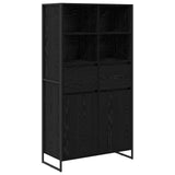 vidaXL Dressoir 2 pcs Zwart Eiken 81 x 36 x 150.5 cm Bewerkt hout