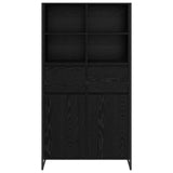 vidaXL Dressoir 2 pcs Zwart Eiken 81 x 36 x 150.5 cm Bewerkt hout