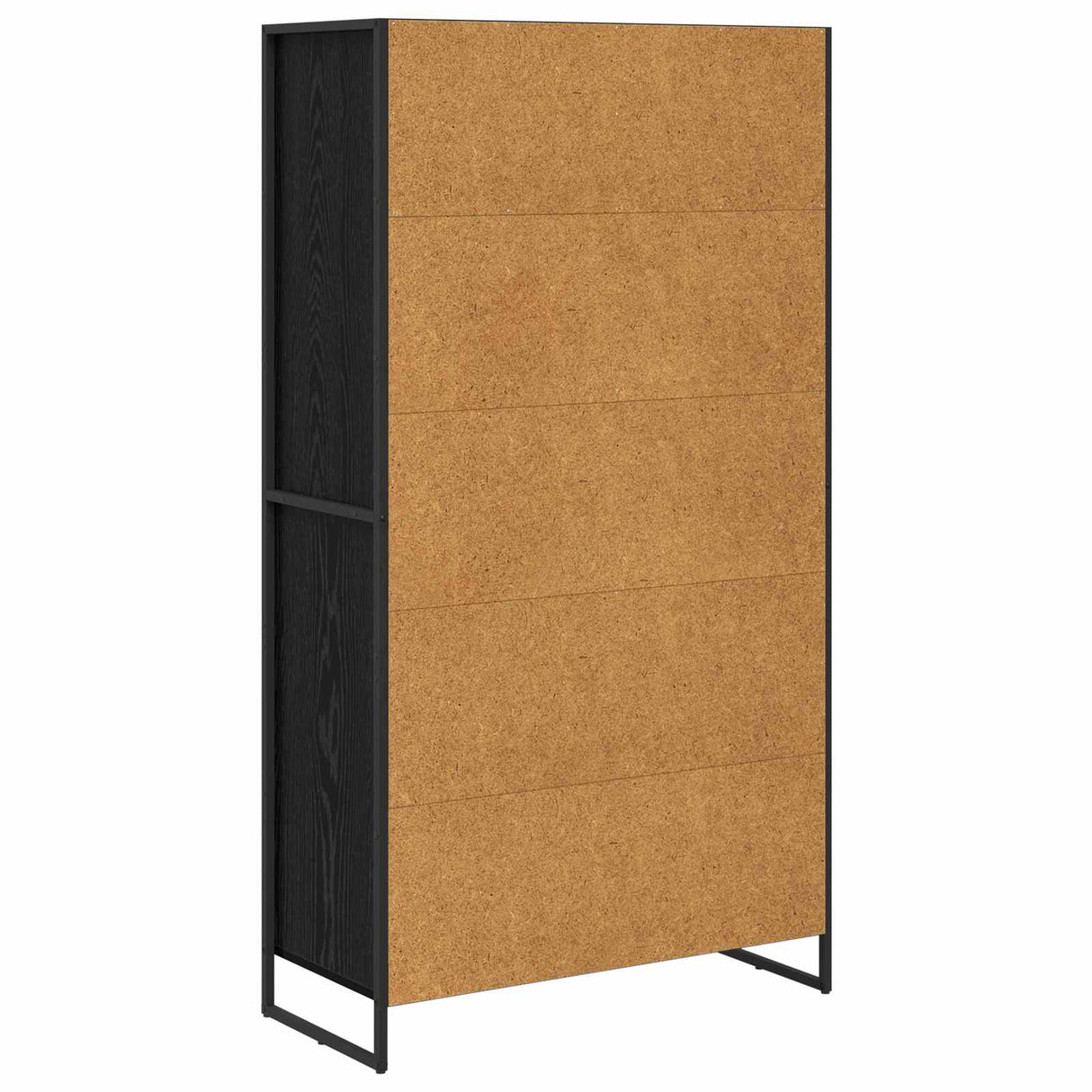 vidaXL Dressoir 2 pcs Zwart Eiken 81 x 36 x 150.5 cm Bewerkt hout