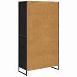 vidaXL Dressoir 2 pcs Zwart Eiken 81 x 36 x 150.5 cm Bewerkt hout