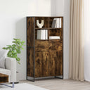 vidaXL Dressoir 2 pcs Zwart Eiken 81 x 36 x 150.5 cm Bewerkt hout