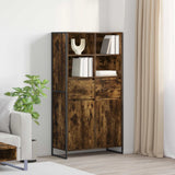 vidaXL Dressoir 2 pcs Zwart Eiken 81 x 36 x 150.5 cm Bewerkt hout