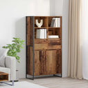 vidaXL Dressoir 2 pcs Zwart Eiken 81 x 36 x 150.5 cm Bewerkt hout