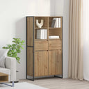 vidaXL Dressoir 2 pcs Zwart Eiken 81 x 36 x 150.5 cm Bewerkt hout