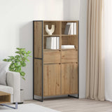 vidaXL Dressoir 2 pcs Zwart Eiken 81 x 36 x 150.5 cm Bewerkt hout