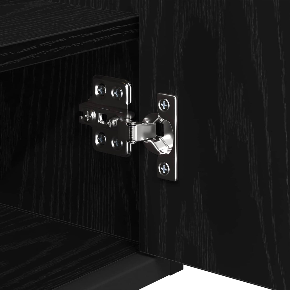 vidaXL Badkamermeubel Set met lade met plank Zwart Eiken Bewerkt hout