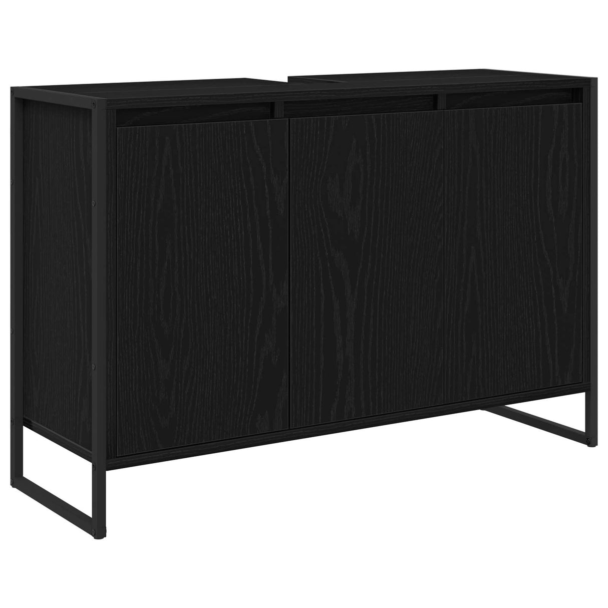 vidaXL Badkamermeubel Set met lade met plank Zwart Eiken Bewerkt hout