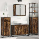 vidaXL Badkamermeubel Set met lade met plank Zwart Eiken Bewerkt hout