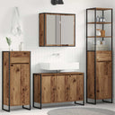 vidaXL Badkamermeubel Set met lade met plank Zwart Eiken Bewerkt hout
