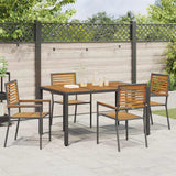 vidaXL Stacking Garden Chairs 4 pcs Brown and Black