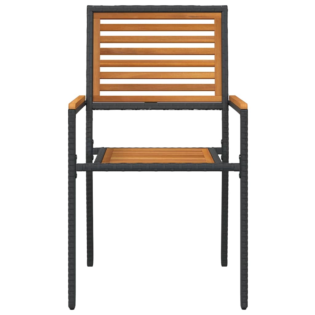 vidaXL Stacking Garden Chairs 4 pcs Brown and Black