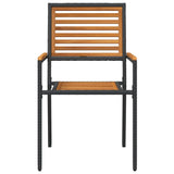 vidaXL Stacking Garden Chairs 4 pcs Brown and Black