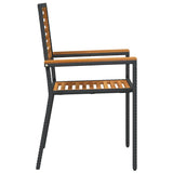 vidaXL Stacking Garden Chairs 4 pcs Brown and Black